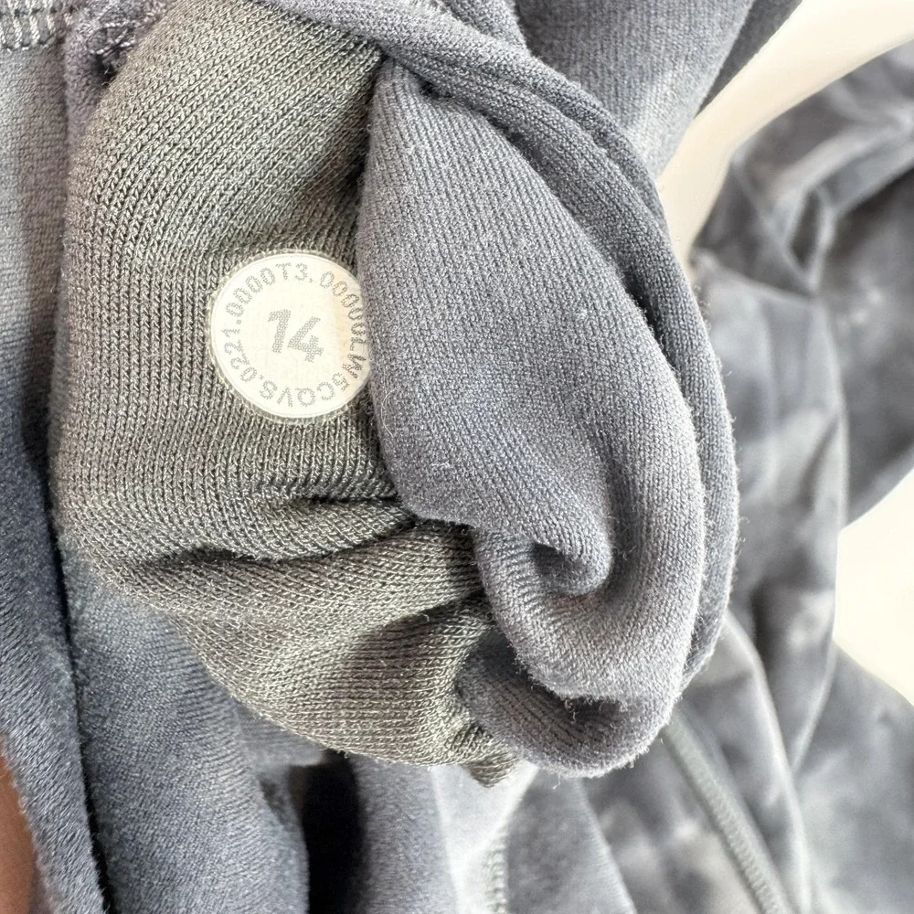 Lululemon Leggings Womens 14 Black Gray Tie Dye High Rise Yoga Athletic Pants